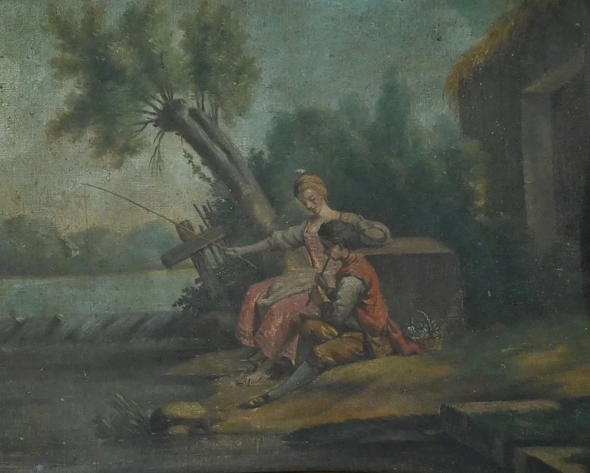 LOUIS XV STYLE TRUMEAU MIRROR