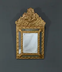 MIRROR IN REPOUSSE BRASS