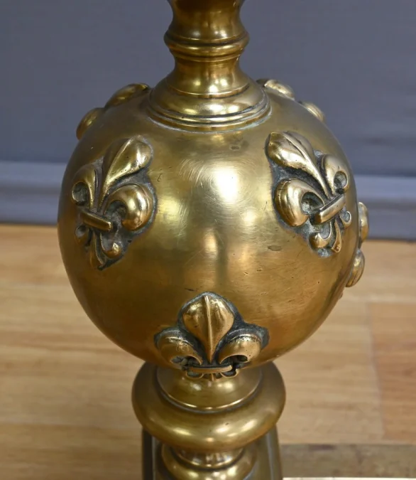 Paire de Chenets en Bronze Doré – 1ère Partie XIXe