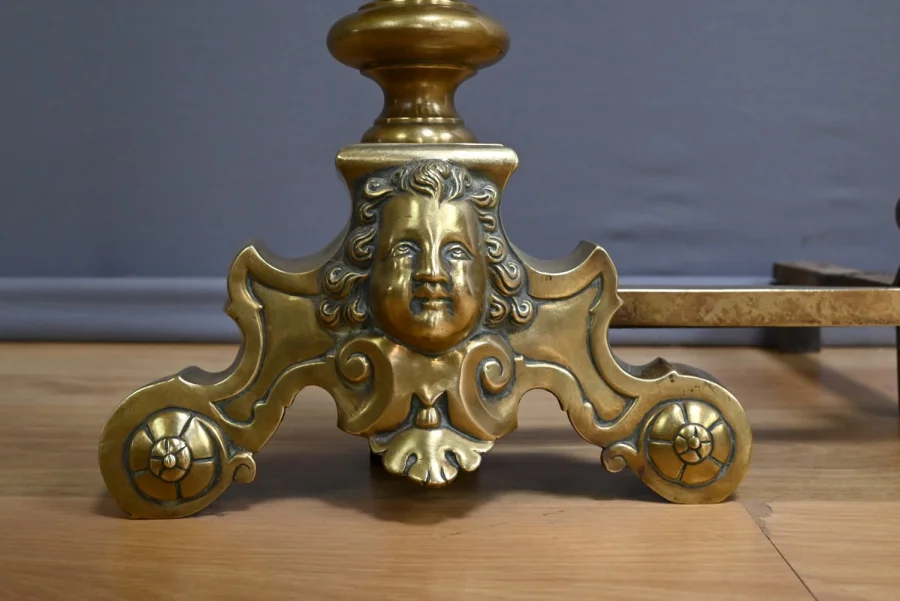 Paire de Chenets en Bronze Doré – 1ère Partie XIXe