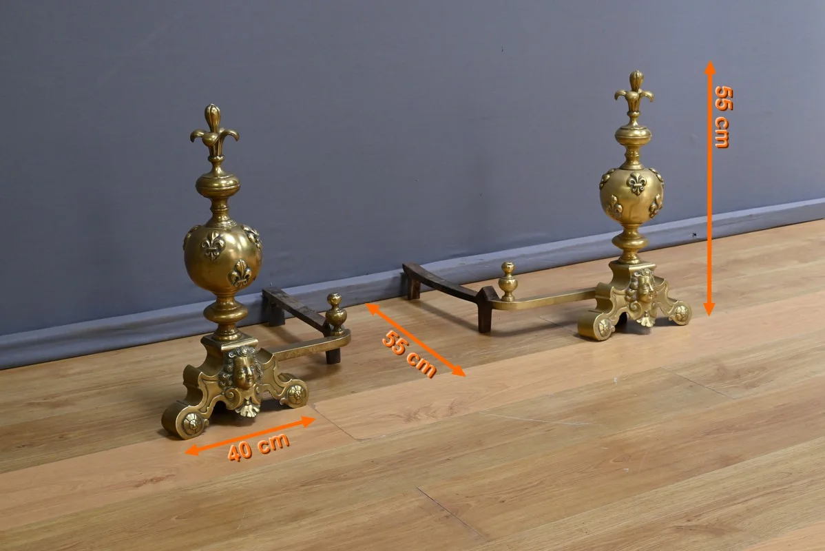 PAR DE PERRITOS DE BRONCE DORADO