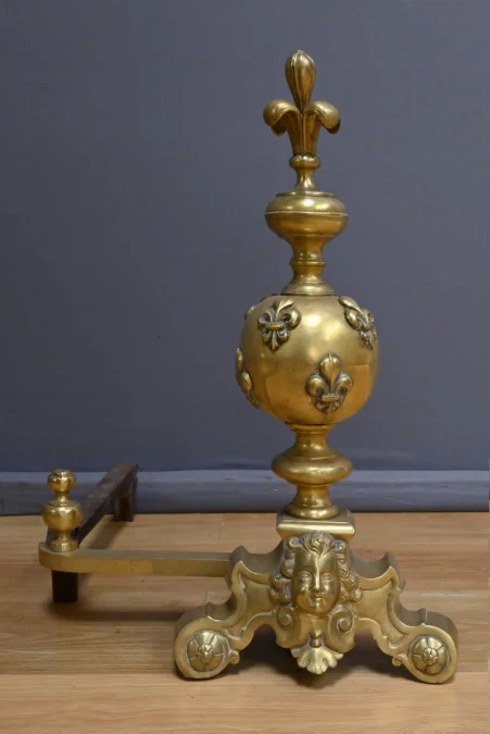 Paire de Chenets en Bronze Doré – 1ère Partie XIXe