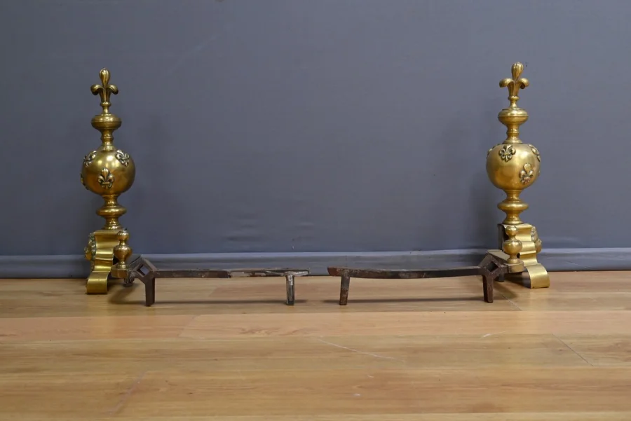 Paire de Chenets en Bronze Doré – 1ère Partie XIXe