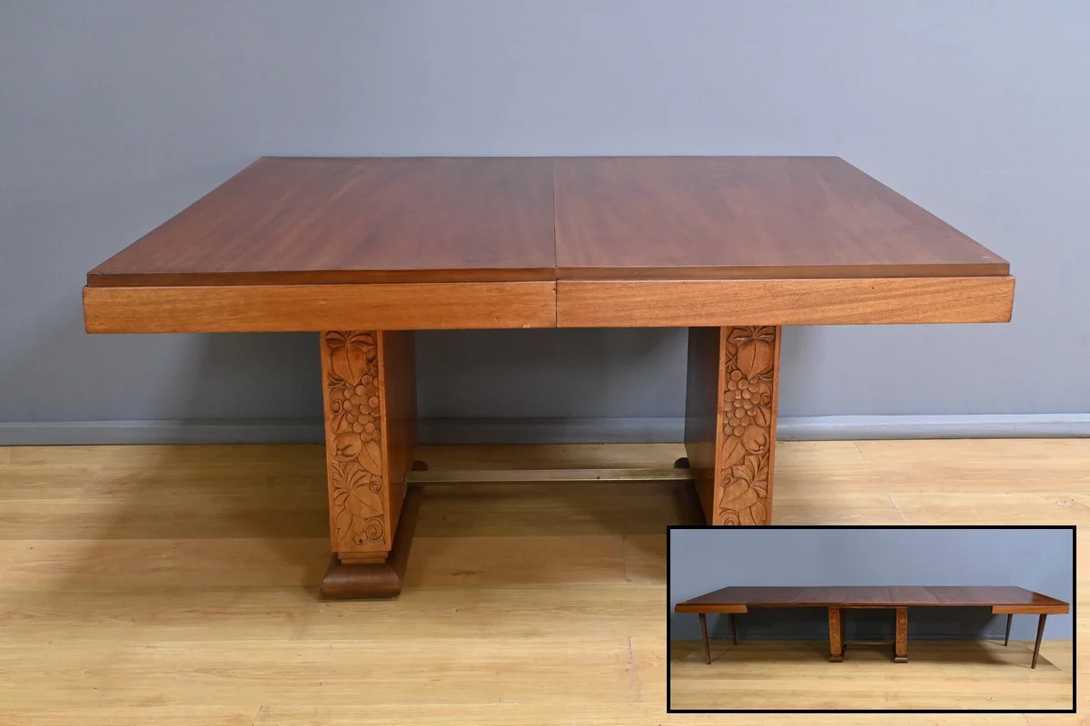 Table à Allonges 6 à 18 Couverts en Acajou, Art Déco – 1920
