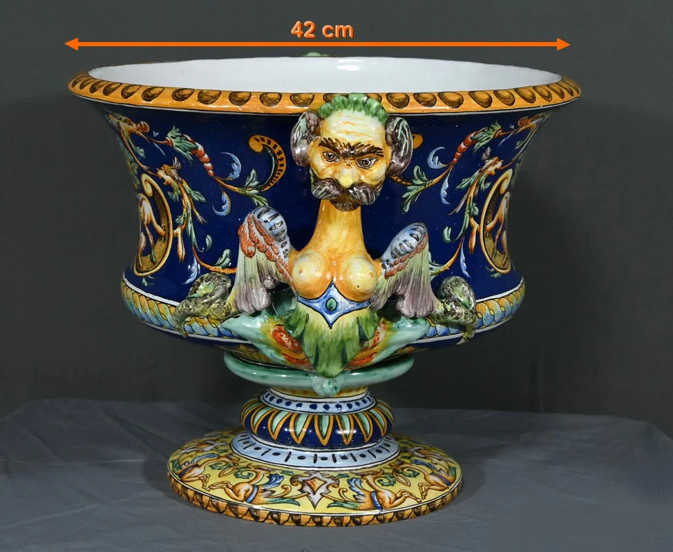 Jardinière en Faïence de Nevers signée - Fin XIXe