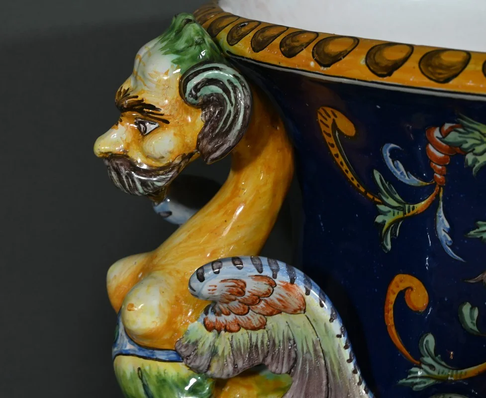 Jardinière en Faïence de Nevers signée - Fin XIXe
