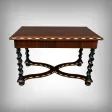 Table Bureau en Marqueterie de Bois Précieux, époque Napoléon III – Milieu XIXe