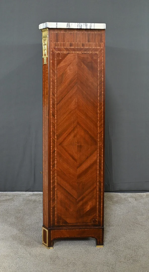 Meuble Vitrine en Marqueterie, style Louis XVI – 2ème partie XIXe