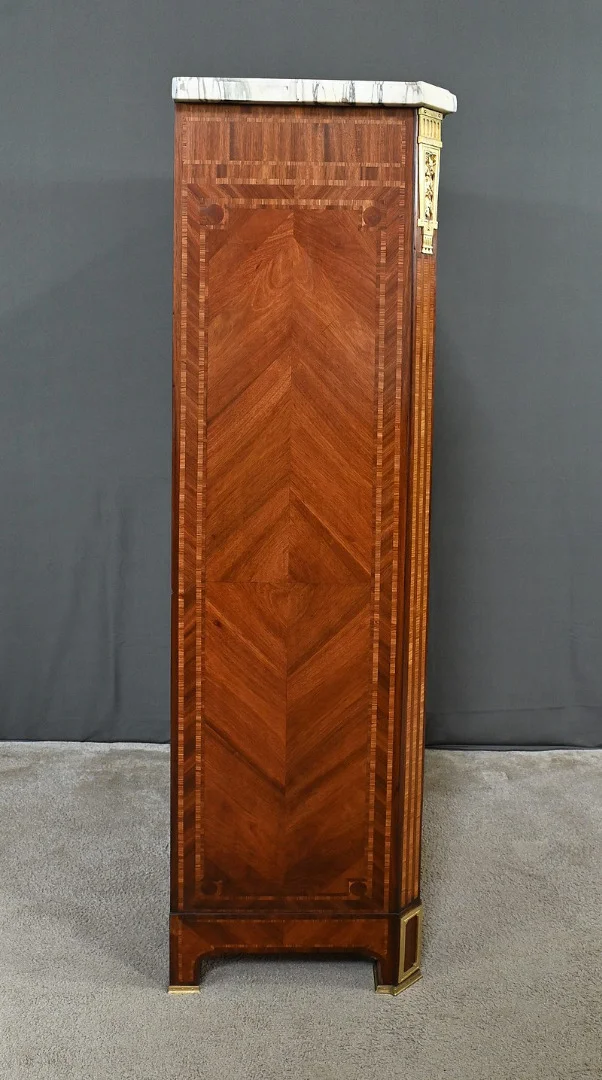 Meuble Vitrine en Marqueterie, style Louis XVI – 2ème partie XIXe