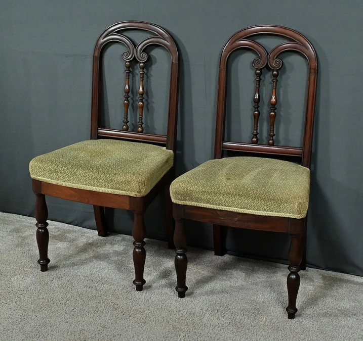 Paire de Chaises en Acajou, époque Restauration – 1ère partie XIXe
