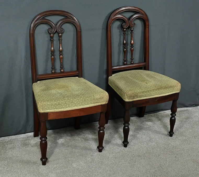 Paire de Chaises en Acajou, époque Restauration – 1ère partie XIXe