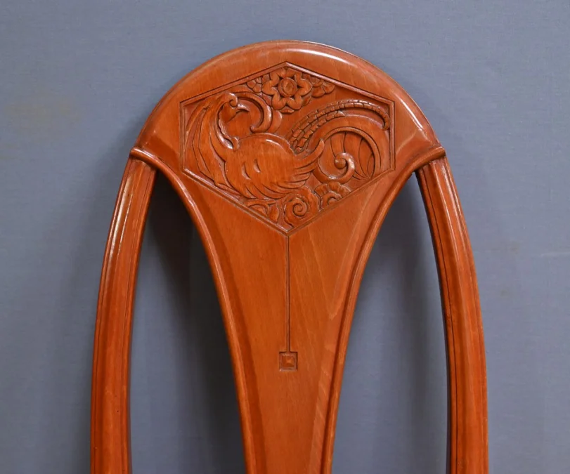 Suite de 4 Chaises en Hêtre teinté, Art Déco – 1910