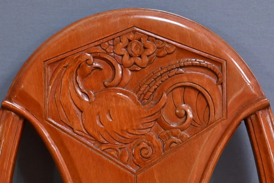 Suite de 4 Chaises en Hêtre teinté, Art Déco – 1910