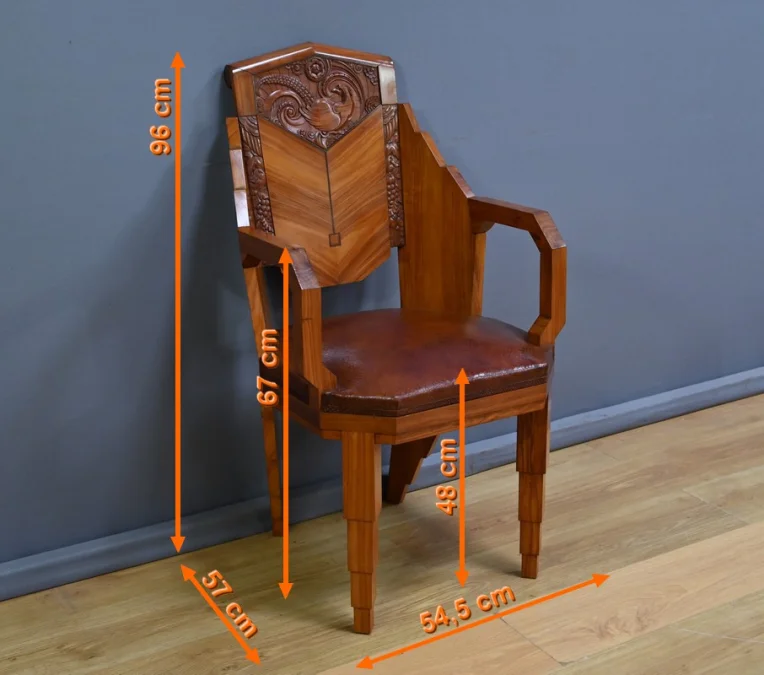 Suite de 6 Fauteuils en Bois de Rose, Art Déco – 1910