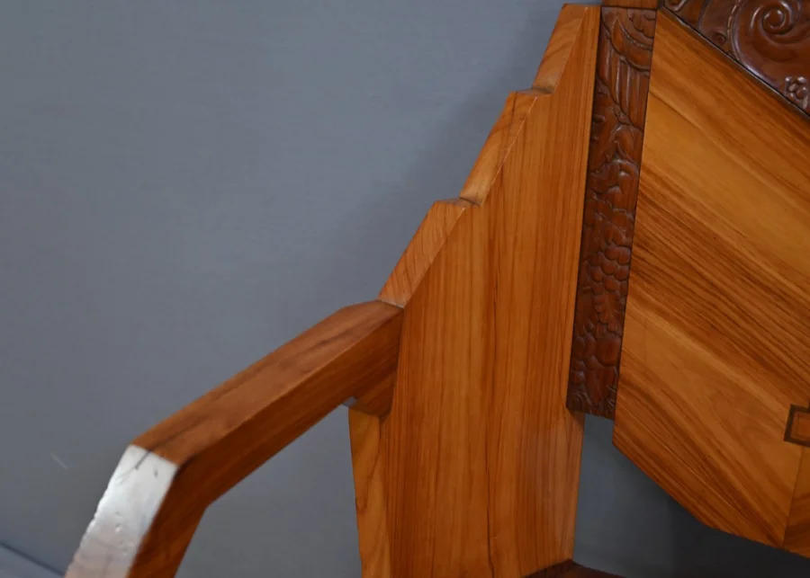 Suite de 6 Fauteuils en Bois de Rose, Art Déco – 1910