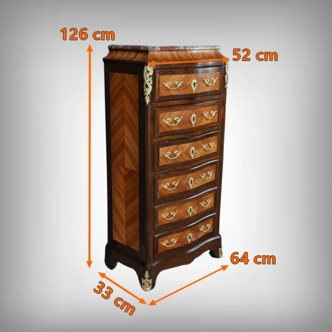 LOUIS XV STYLE BLOCK OF DRAWERS