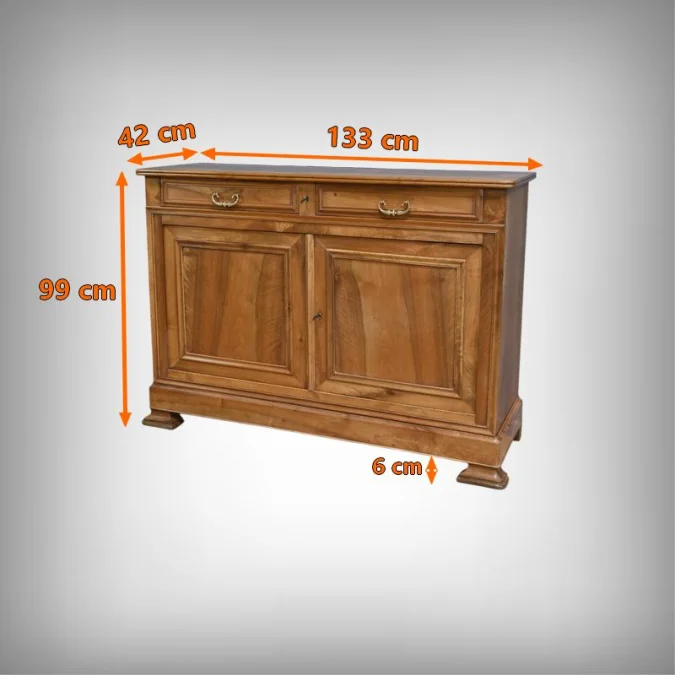 Buffet en Noyer massif, style Louis-Philippe – 1900