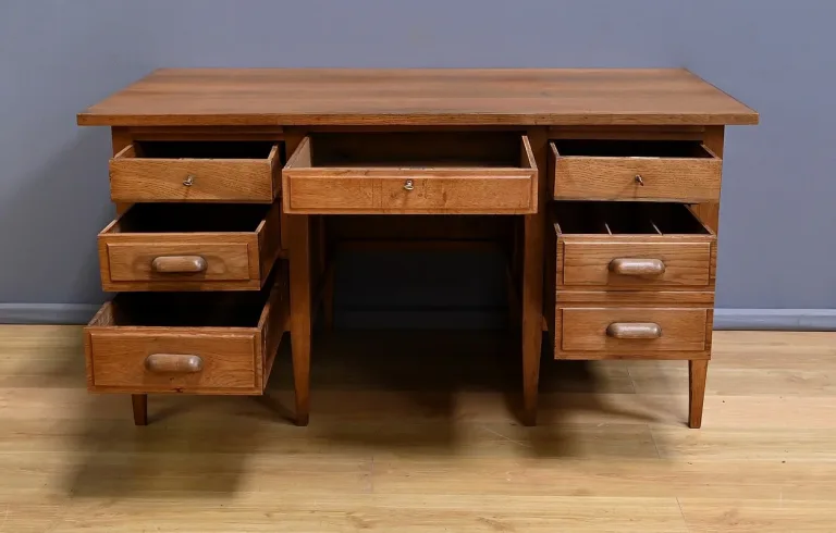 Bureau à Caissons en Chêne massif, établissements Régy – 1940