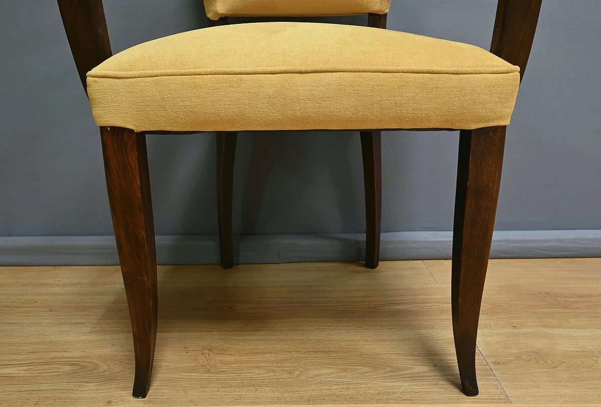 Suite de 4 Fauteuils Bridge, Art Déco, goût J.Leleu – 1940