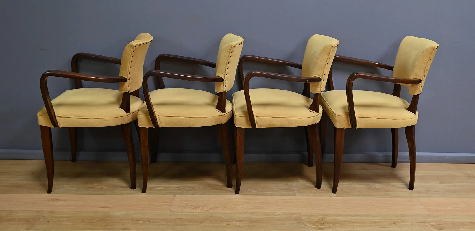 Suite de 4 Fauteuils Bridge, Art Déco, goût J.Leleu – 1940