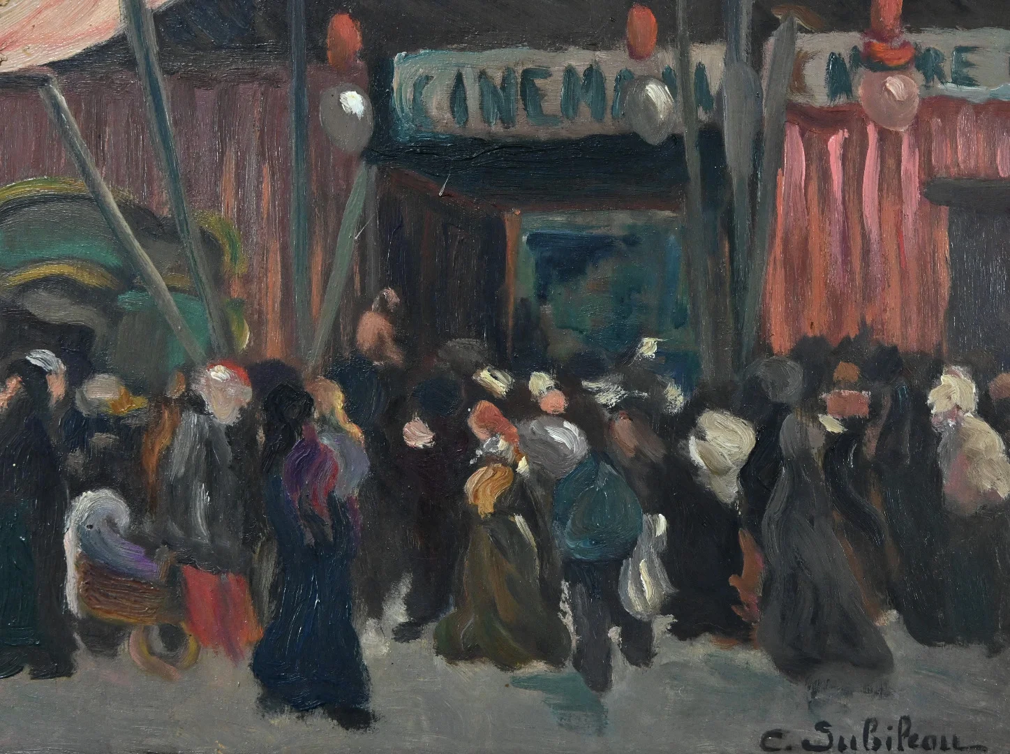 ÖL AUF TAFEL, signiert C. SUBILEAU