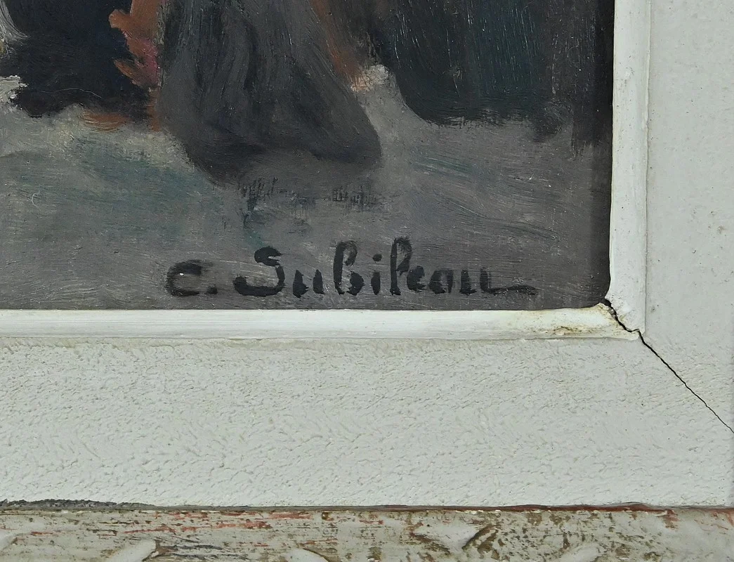 ÖL AUF TAFEL, signiert C. SUBILEAU