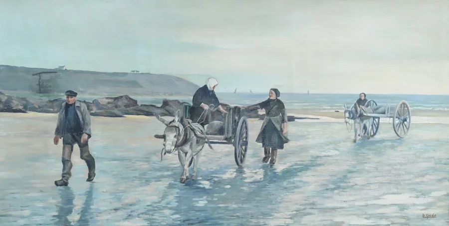 Grand Tableau « Les Goémoniers » de A. Le Guen – 1969