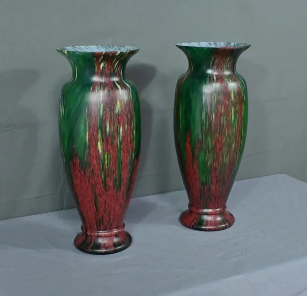 Paire de Vases en Pâte de Verre – Milieu XXe