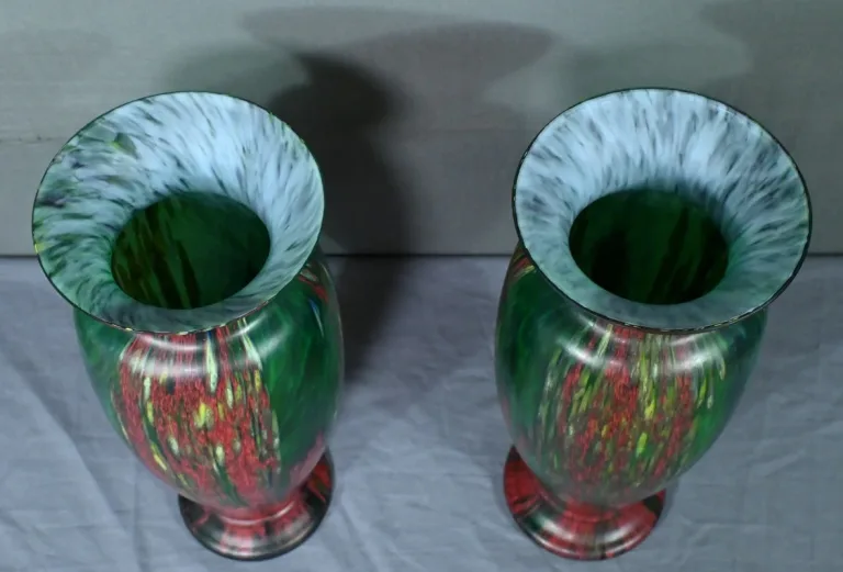 Paire de Vases en Pâte de Verre – Milieu XXe