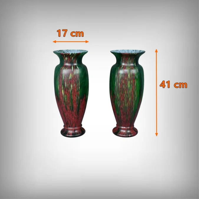 Paire de Vases en Pâte de Verre – Milieu XXe