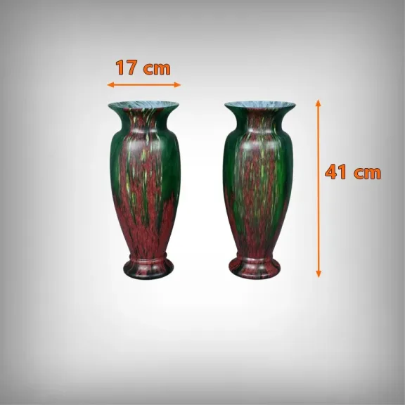Paire de Vases en Pâte de Verre – Milieu XXe