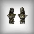 Paire de Bustes en Bronze "L'âge de pierre & l'âge de fer" signés J. Garnier - Fin XIXe