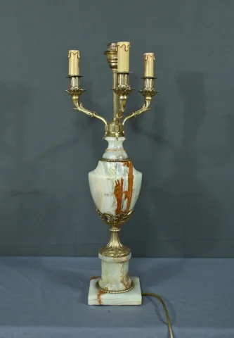 Importante Lampe en Onyx et Bronze, style Louis XVI – XXe