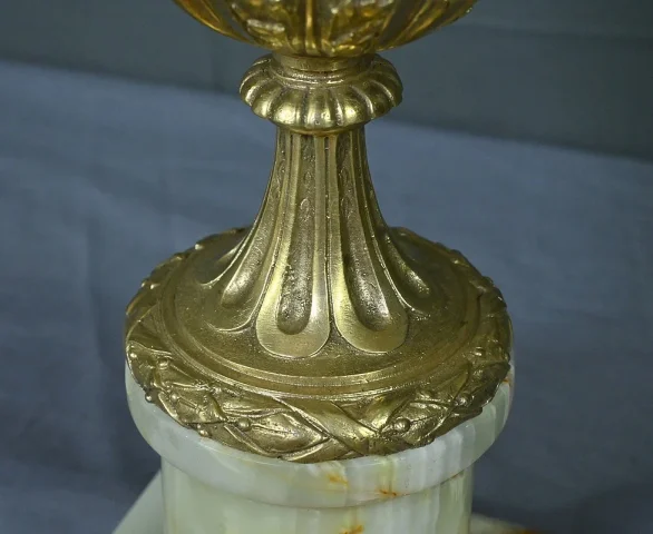 Importante Lampe en Onyx et Bronze, style Louis XVI – XXe