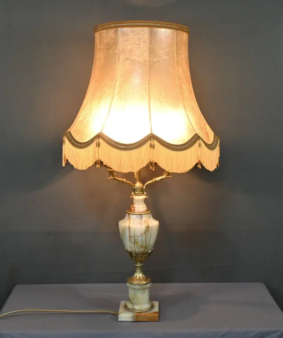 Importante Lampe en Onyx et Bronze, style Louis XVI – XXe