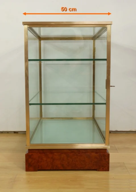 Vitrine de Présentation en Laiton et Orme - 1950