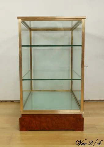 Vitrine de Présentation en Laiton et Orme - 1950