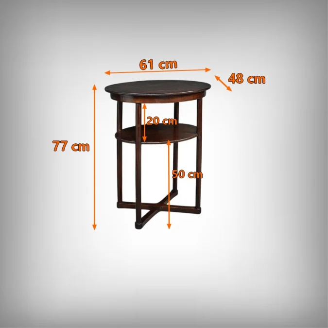 Guéridon en Hêtre, par J. Hoffmann, Maison Thonet, Art Déco – 1930
