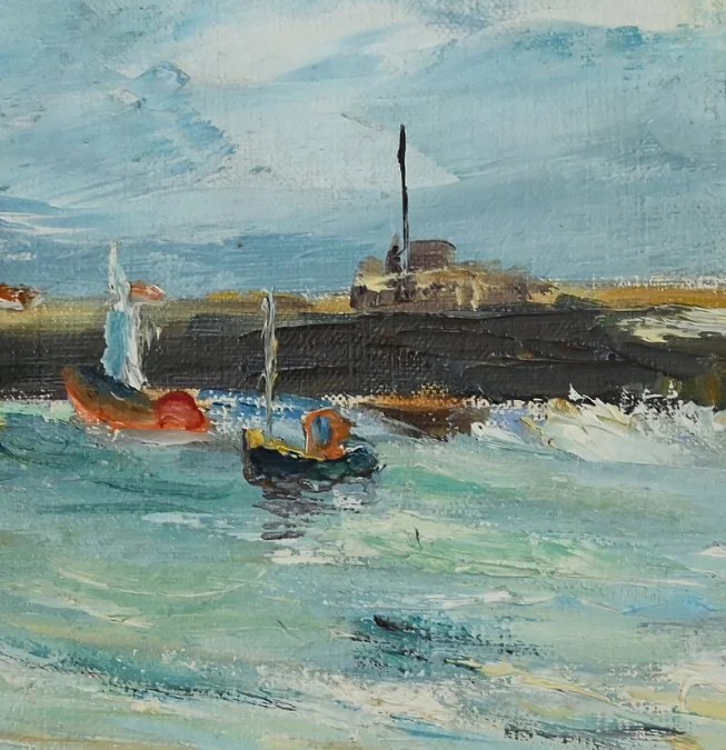 Tableau « Petit Port Breton » signé J.J Duboc