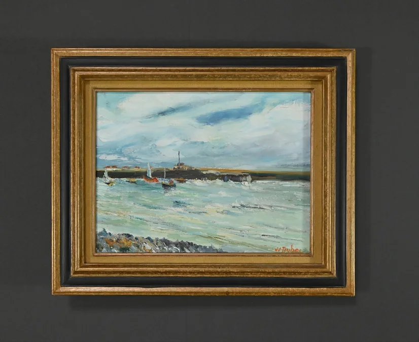 Tableau « Petit Port Breton » signé J.J Duboc