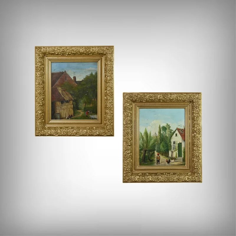 PAIR OF PAINTINGS signed A. MINNE