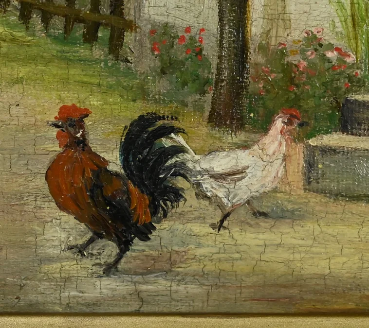 A. MINNE の署名入り絵画ペア