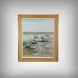 Tableau « Bateaux à Marée Basse » signé J-P. Guinegault – 2ème partie XXe