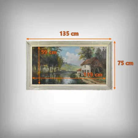 Grand Tableau « Le Moulin » signé Reney – 1re partie XXe
