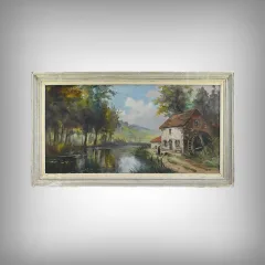 Grand Tableau « Le Moulin » signé Reney – 1re partie XXe
