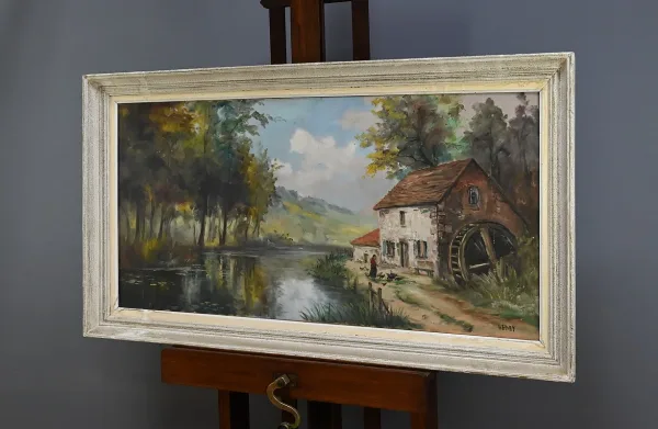 Grand Tableau « Le Moulin » signé Reney – 1re partie XXe