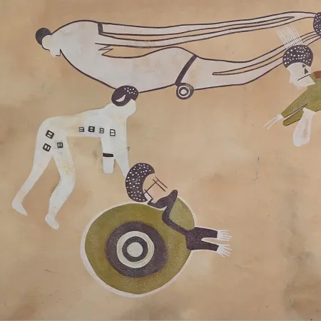 Peinture Rupestre du Tassili signée G. Le Poitevin – 1960