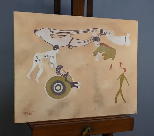 Peinture Rupestre du Tassili signée G. Le Poitevin – 1960