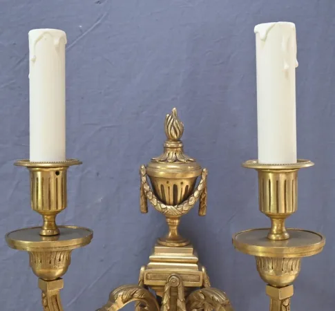 Paire d’Appliques en Bronze, style Louis XVI – Fin XIXe