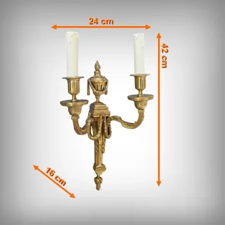 Paire d’Appliques en Bronze, style Louis XVI – Fin XIXe